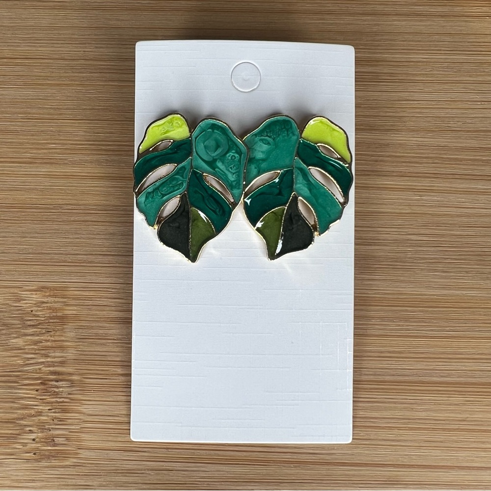 Monstera Leaf Earrings